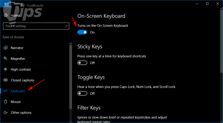 วิธีเปิดใช้งาน On-screen Keyboard บน Windows 10