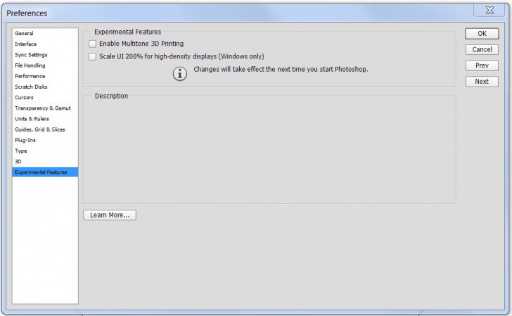 วิธีปรับให้เมนูของ Photoshop ให้ใหญ่ขึ้น บนหน้าจอที่มีความละเอียดสูง