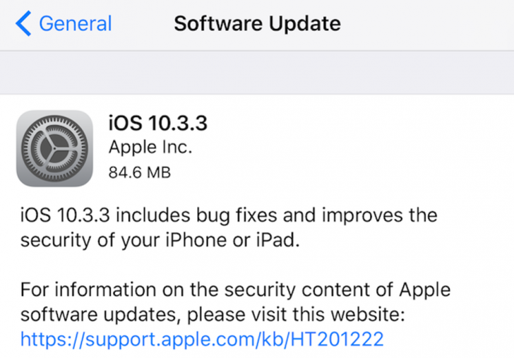วิธีอัปเดต iOS 10.3.3 พร้อมลิงค์ดาวน์โหลด Firmware โดยตรง