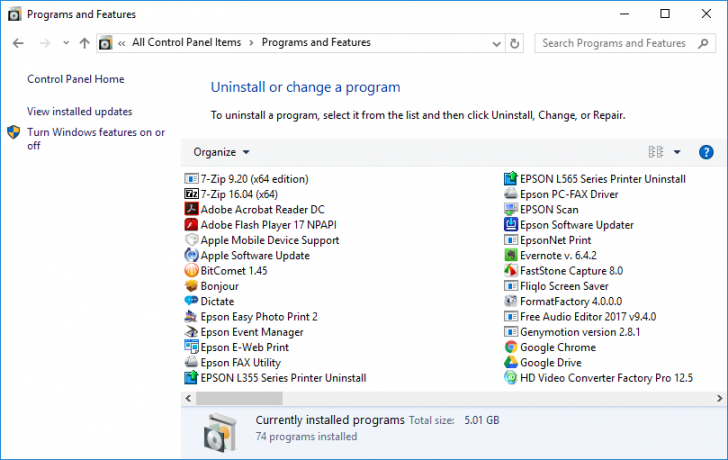 ถอนการติดตั้งโปรแกรมด้วยตัวเอง โดยไม่ใช้โปรแกรมเสริม บน Windows 10 ง่ายๆ