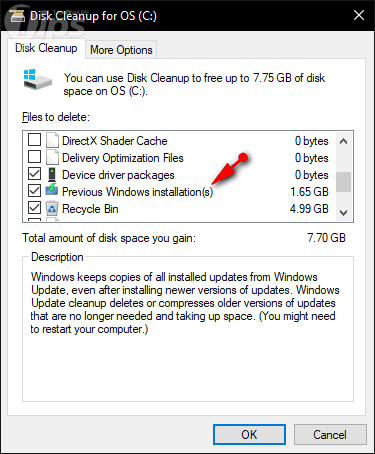 วิธีลบโฟลเดอร์ Windows.old เพื่อเอาพื้นที่ในไดร์ฟ C: กลับคืนมา