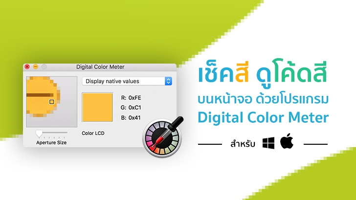 เทคนิคเช็คสี ดูโค้ดสี บนหน้าจอ ด้วยโปรแกรม Digital Color Meter ทั้งใน Windows และ Mac