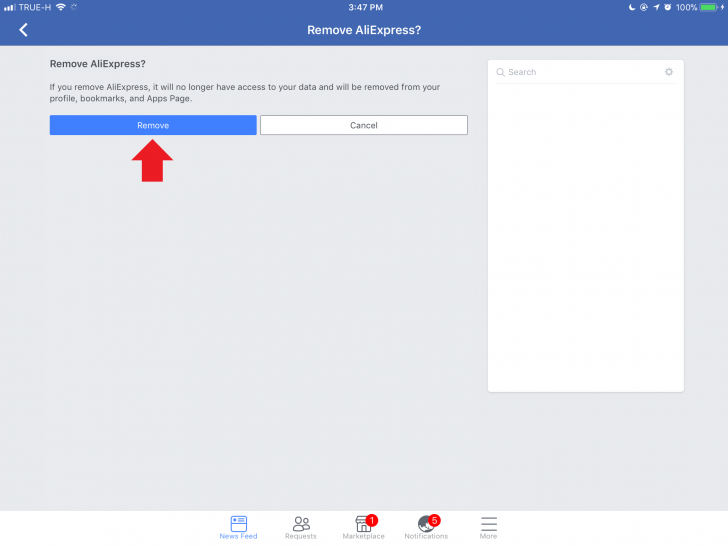 วิธีลบแอปฯ ใน Facebook 