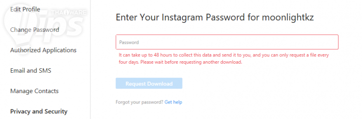 วิธีดาวน์โหลดข้อมูลการใช้งานจาก Instagram ของเรามาสำรองเก็บไว้