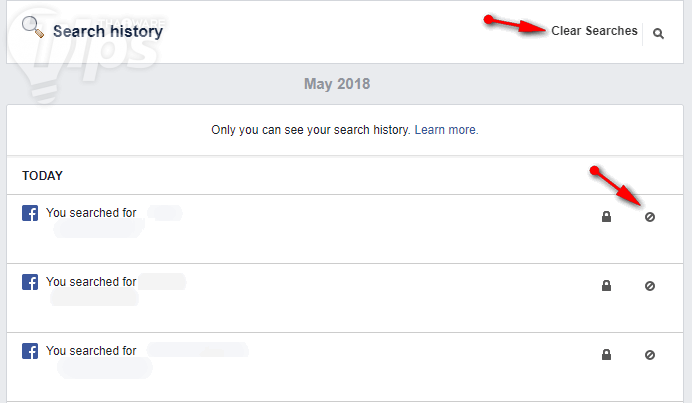 วิธีลบข้อมูลการค้นหาในช่อง Facebook Search ของเรา วิธีลบข้อมูลการค้นหาในช่อง Facebook Search ของเรา