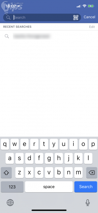 วิธีลบข้อมูลการค้นหาในช่อง Facebook Search ของเรา