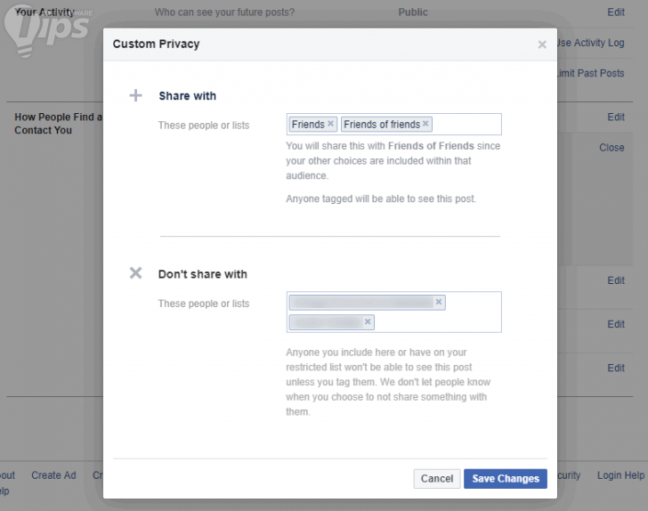 วิธีซ่อนรายชื่อเพื่อนบน Facebook