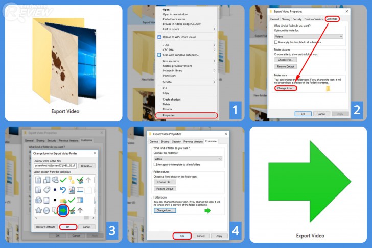 วิธีเปลี่ยนรูปไอคอน Folder ให้ดูสะดุดตา หาง่ายกว่าเดิม บนระบบปฏิบัติการ Windows