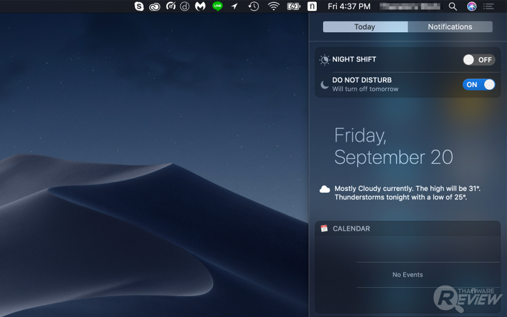 รวมแจ้งเตือน Notification Center บน macOS