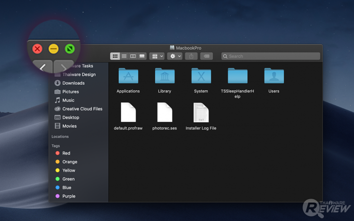 macOS จะใช้ "สี" แทนไอคอนย่อขยายหน้าจอต่างจาก Windows 