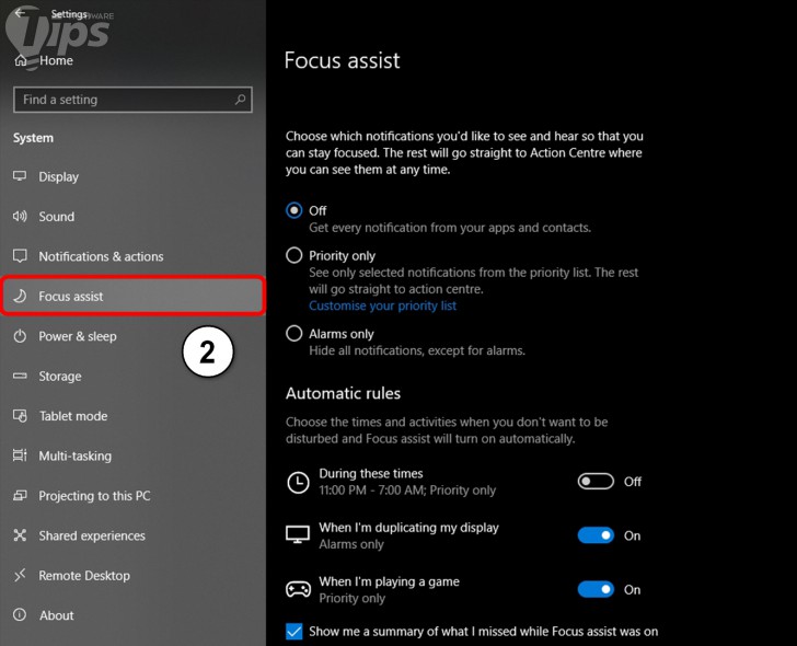 วิธีเปิดโหมด Focus assist เพื่อปิดข้อความแจ้งเตือน Windows 10 ให้เงียบกริบ