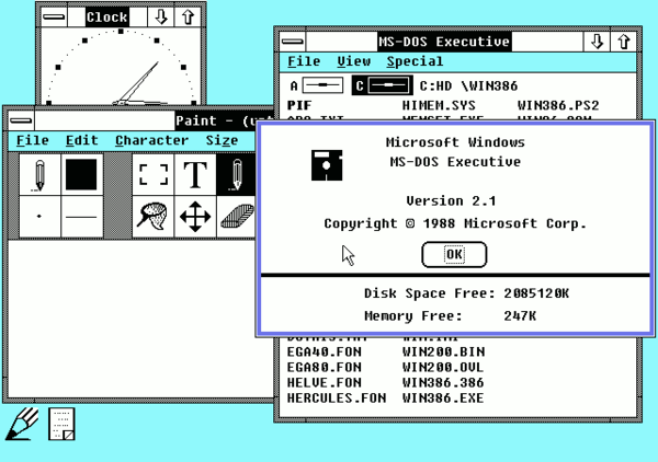 Windows 2.1x (ปี ค.ศ. 1988 - พ.ศ. 2531) Windows 2.1x (ปี ค.ศ. 1988 - พ.ศ. 2531)