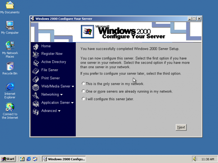 Windows 2000 Server (ปี ค.ศ. 2000 - พ.ศ. 2543)
