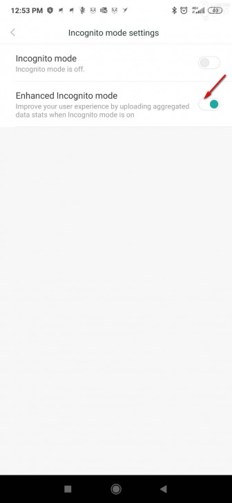 วิธีตั้งค่าเว็บเบราว์เซอร์ Mi Browser ไม่ให้เก็บข้อมูลการใช้งานอินเทอร์เน็ต ในโหมดไม่ระบุตัวตน