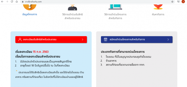 วิธีลงทะเบียน "เราเที่ยวด้วยกัน" และเงื่อนไขการใช้สิทธิของโครงการ สำหรับประชาชนทั่วไป