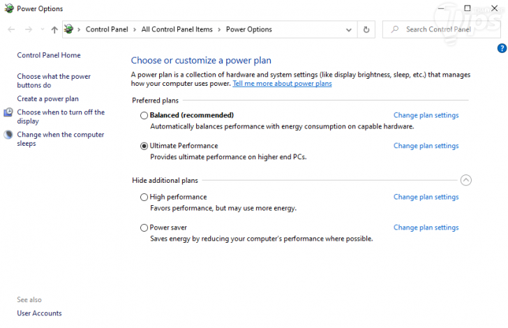 Balanced, Power Saver, High Performance และ Ultimate Performance คืออะไร ? และ ต่างกันอย่างไร ?