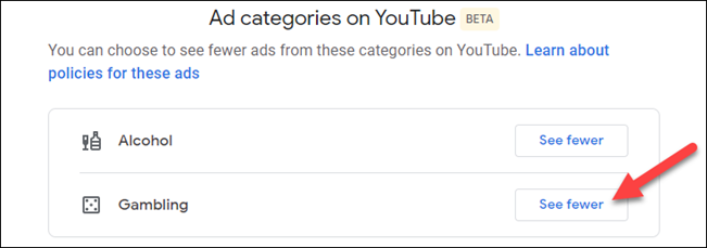 วิธีลดการแสดงโฆษณาเหล้า เบียร์ และ การพนัน บน YouTube