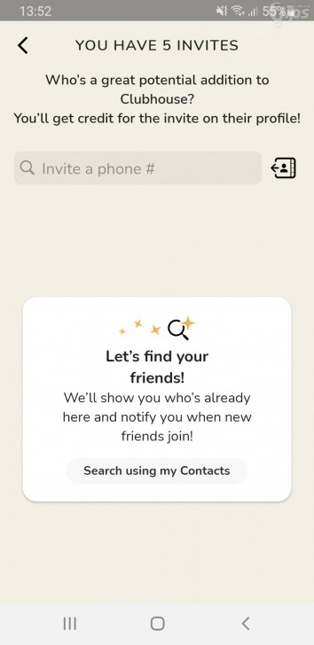 สมัครสมาชิกแอป Clubhouse บน Android