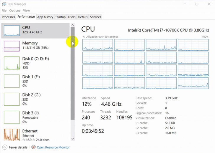 ใช้ Task Manager เพื่อตรวจสอบประสิทธิภาพการทำงาน และทรัพยากรเครื่อง