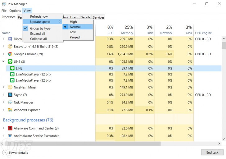 ปรับแต่งการทำงานของ Task Manager
