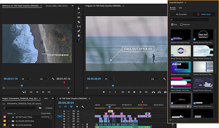 โปรแกรมตัดต่อวิดีโอ Adobe Premiere Pro โปรแกรมตัดต่อวิดีโอ Adobe Premiere Pro