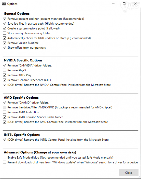 ขั้นตอนการถอนการติดตั้งไดรเวอร์การ์ดจอ ผ่าน Display Driver Uninstaller