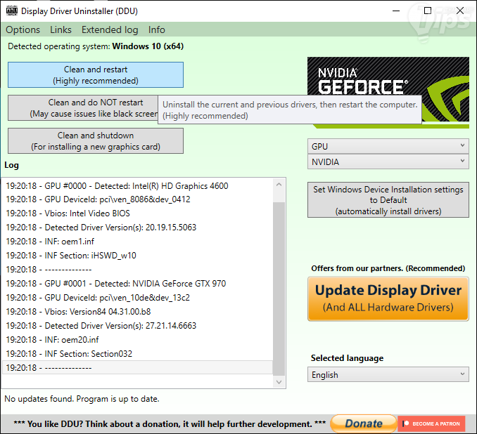 ขั้นตอนการถอนการติดตั้งไดรเวอร์การ์ดจอ ผ่าน Display Driver Uninstaller ขั้นตอนการถอนการติดตั้งไดรเวอร์การ์ดจอ ผ่าน Display Driver Uninstaller