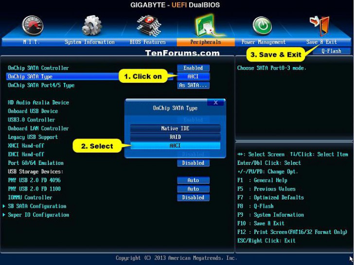 เปิดใช้งานคุณสมบัติ Advanced Host Controller Interface (AHCI)