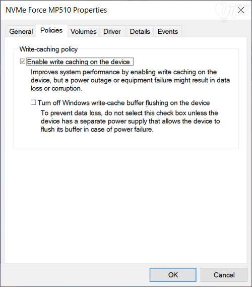 ตั้งค่า Write Caching