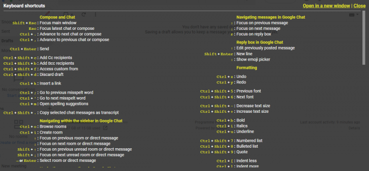 คีย์ลัด Shortcuts บน Gmail