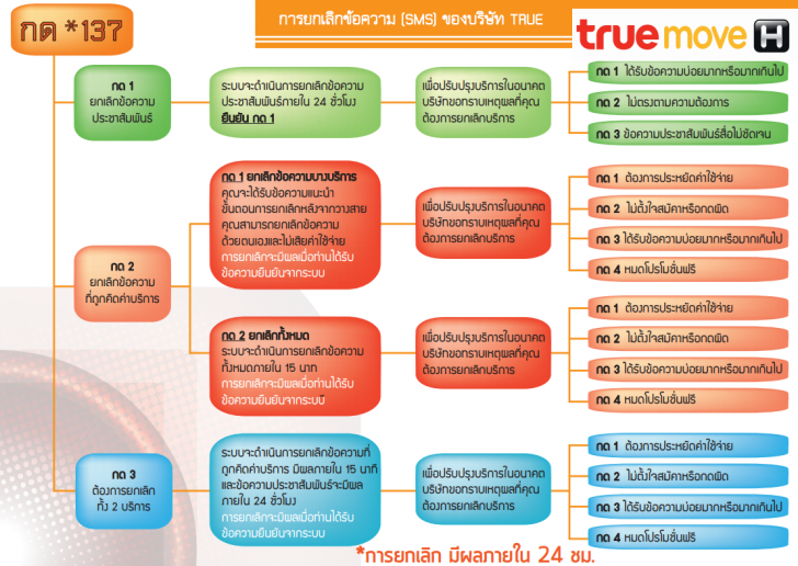 วิธีการยกเลิกข้อความ SMS เรียกเก็บเงินจาก TrueMove H