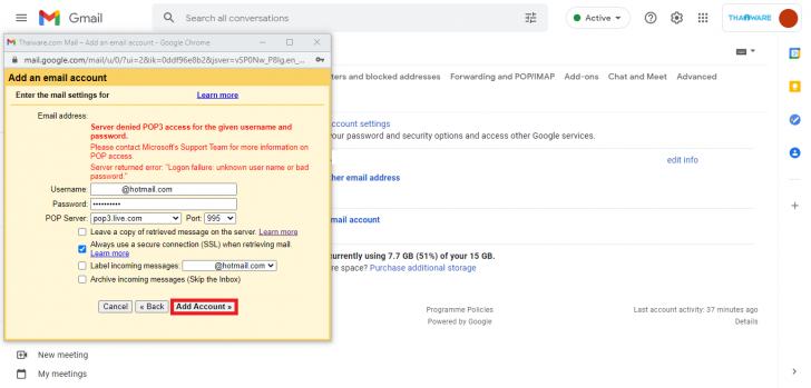 เข้าใช้งานบัญชี Hotmail / Outlook ผ่าน Gmail ด้วยคอมพิวเตอร์