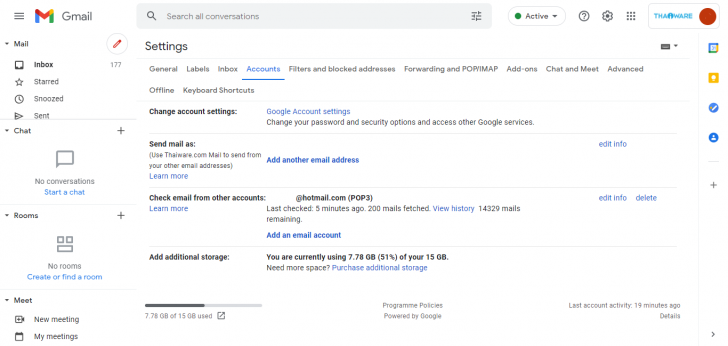 เข้าใช้งานบัญชี Hotmail / Outlook ผ่าน Gmail ด้วยคอมพิวเตอร์