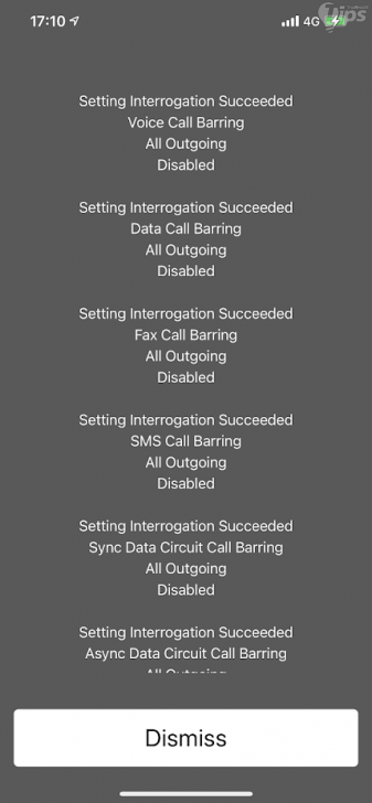 ตรวจสอบบริการระงับการใช้เครื่อง (Check Call Barring)