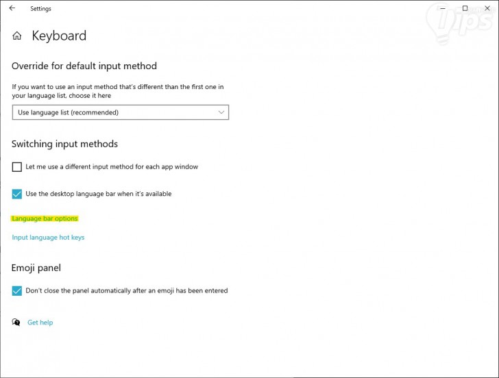 ตั้งค่าจาก ตัวเลือกคีย์บอร์ดขั้นสูง (Advance Keyboard Settings)