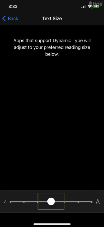 ปรับขนาดตัวอักษรให้ใหญ่ขึ้น (Adjust Text Size)