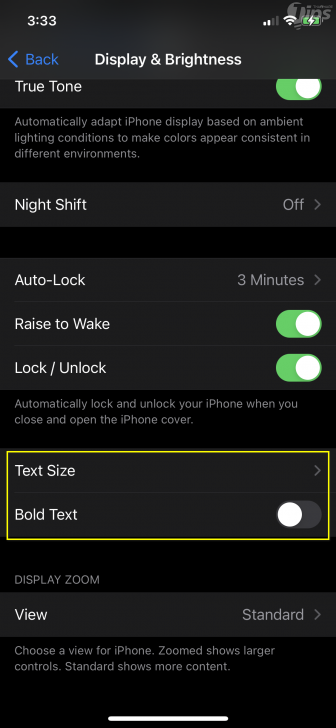 ปรับขนาดตัวอักษรให้ใหญ่ขึ้น (Adjust Text Size)