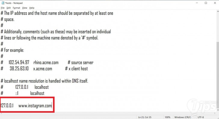 บล็อกเว็บไซต์บนเครื่อง PC Windows