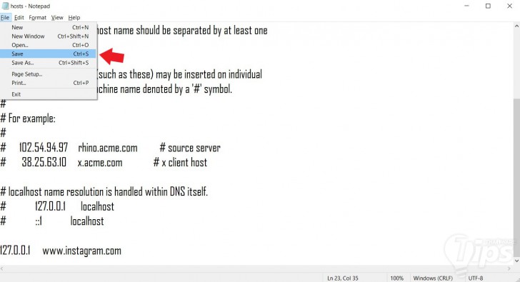 บล็อกเว็บไซต์บนเครื่อง PC Windows