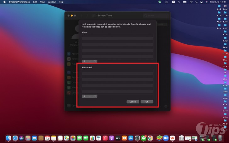บล็อกเว็บไซต์บนเครื่อง Mac