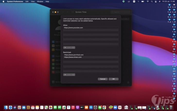 บล็อกเว็บไซต์บนเครื่อง Mac
