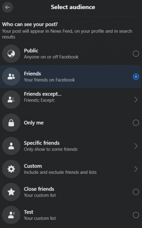 ตั้งค่าโพสต์บน Facebook