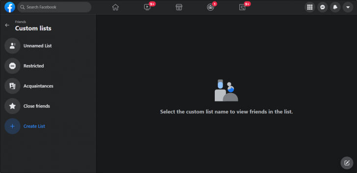 วิธีสร้างลิสต์เพื่อนบน Facebook