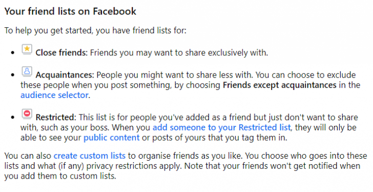 วิธีสร้างลิสต์เพื่อนบน Facebook