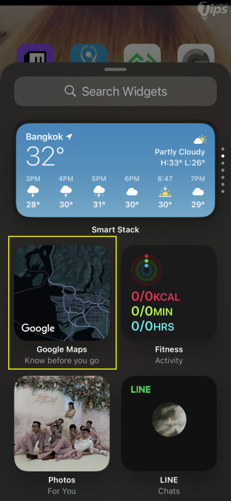 วิธีเพิ่มวิดเจ็ต Google Maps ไว้บนหน้าจอ iPhone (How to add Google Map Widget to iPhone ?)