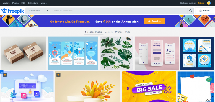 เว็บไซต์โหลดรูปฟรี Freepik.com