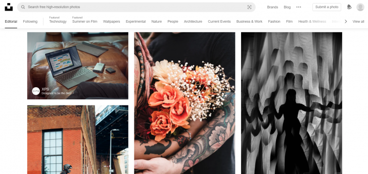 เว็บไซต์โหลดรูปฟรี Unsplash