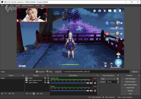 หน้าจอย้ายรูปภาพ (Move Image) ของ โปรแกรม OBS Studio
