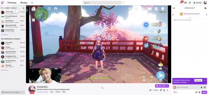 หน้าจอการเชื่อมต่อบัญชี Twitch กับ โปรแกรม OBS Studio