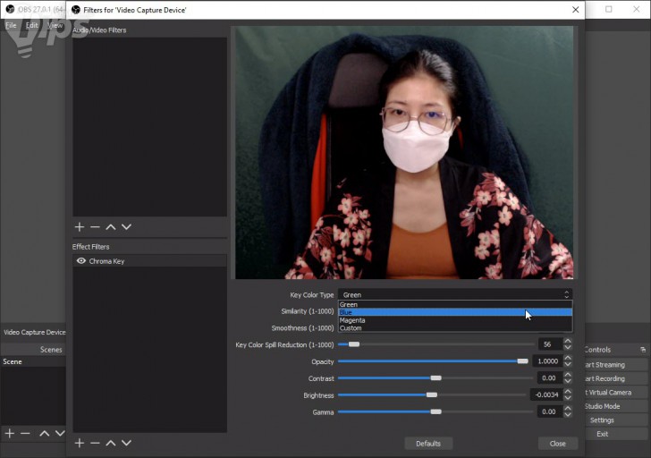 วิธีตัดภาพพื้นหลังด้วยฉากสีเขียว (Green Screen) ของ โปรแกรม OBS Studio